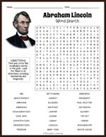 Abraham Lincoln Word Search Thumbnail