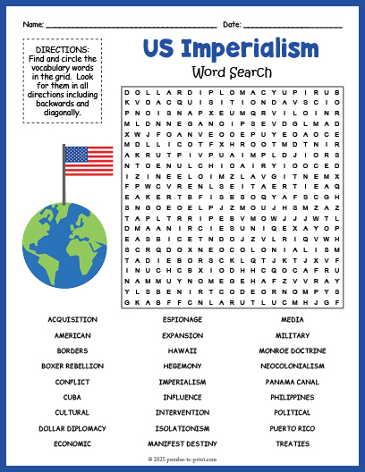 American Imperialism Word Search