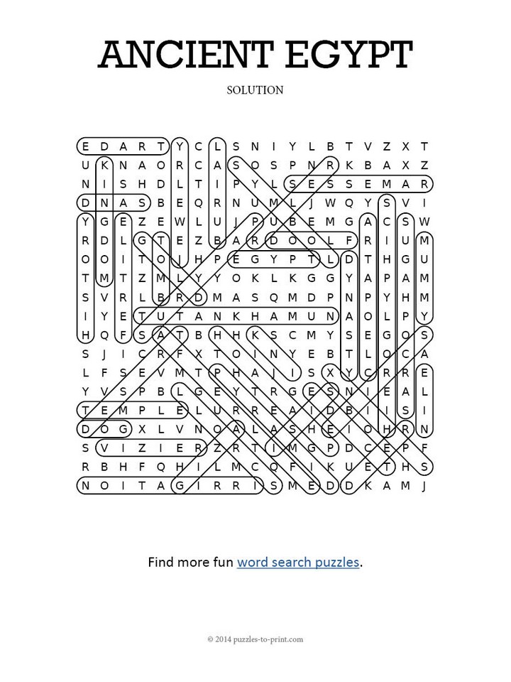 Ancient Egypt Word Search