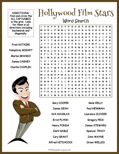 Celebrity Word Searches
