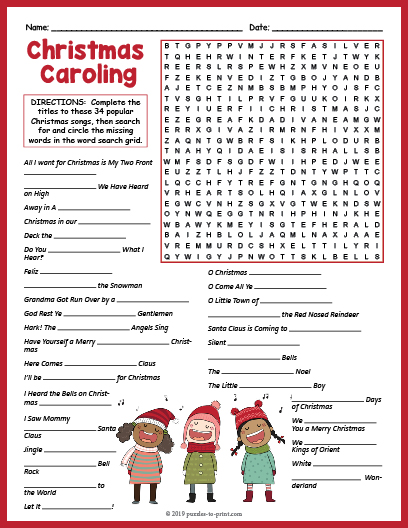 Christmas Worksheets For Adults