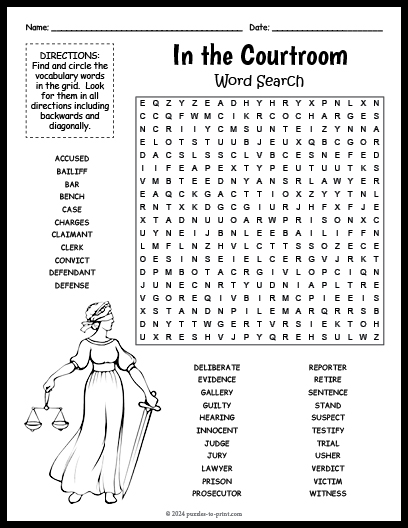 Courtroom Word Search