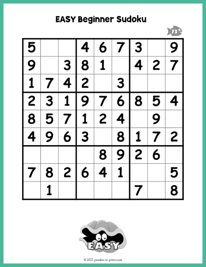 printable easy sudoku kids