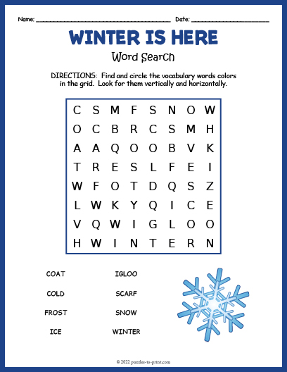kids second word search: Easy Large Print Word Find Puzzles for