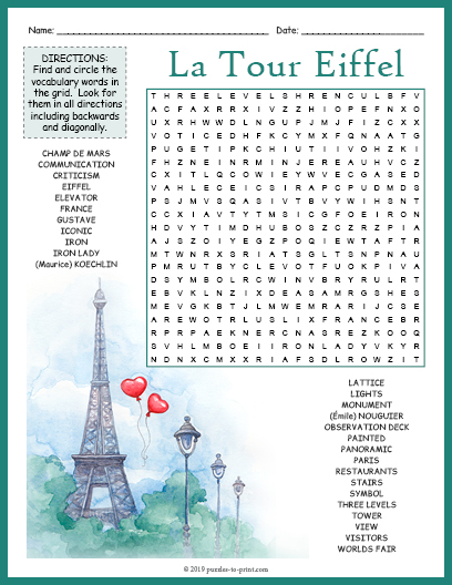 landmarks and monuments puzzle worksheet activities