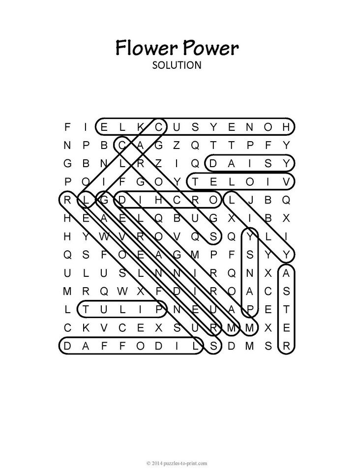 flower word search