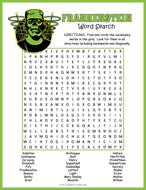 Literature Puzzle Worksheet Activities