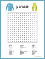 French Clothing Word Search thumbnail