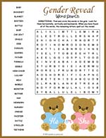 Girl Gender Reveal Word Search Thumbnail