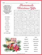 Homemade Christmas Gifts Word Search thumbnail