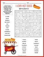 Hot Dog Word Search Thumbnail