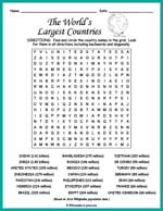 Largest Countries Word Search Thumbnail