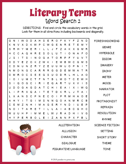 Literature Puzzle Worksheet Activities