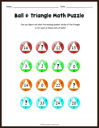 math puzzles for kids with answers
