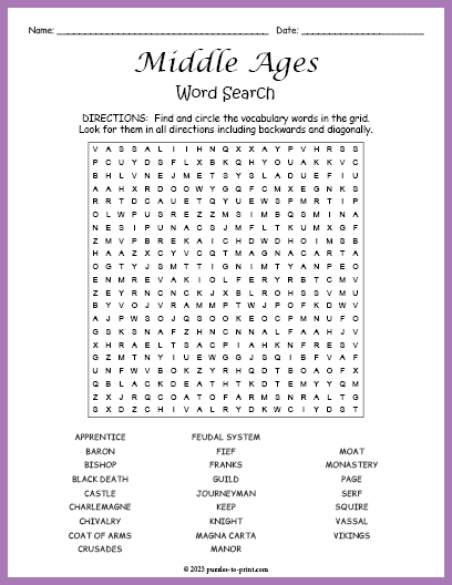 Medieval Times Word Search By Resourcefulrebecca Tpt - vrogue.co