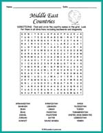 Middle East Countries Word Search Thumbnail