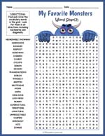 Monsters Word Search Thumbnail