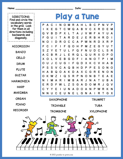 Printable Music Word Search Cool2bkids Music Word Search Beths Notes Music Word Search Free