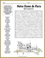 Notre Dame de Paris Word Search Thumbnail