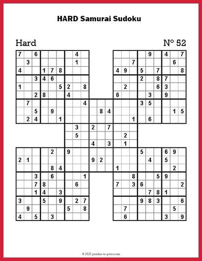 Types of Sudoku puzzles