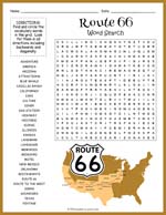 Route 66 Word Search Thumbnail