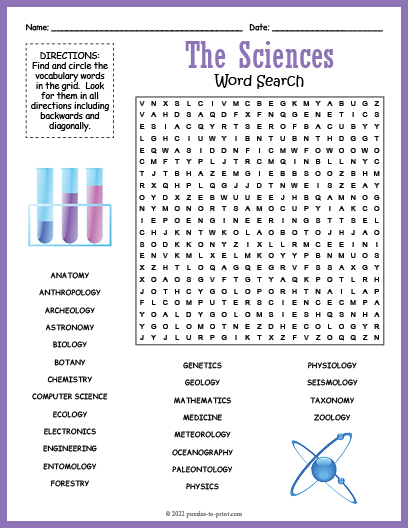 Science Word Search