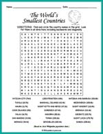 Smallest Countries Word Search Thumbnail