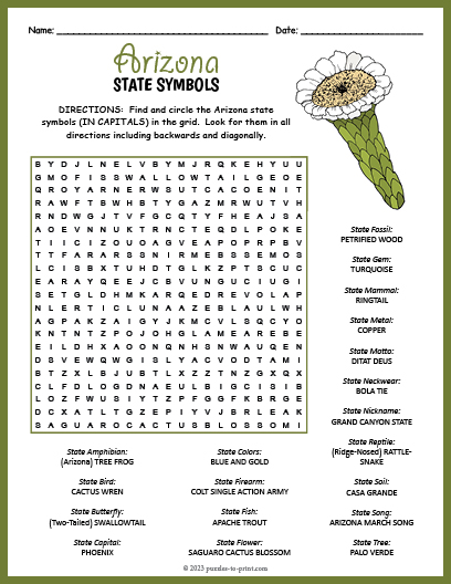 state-symbols-of-arizona-word-search