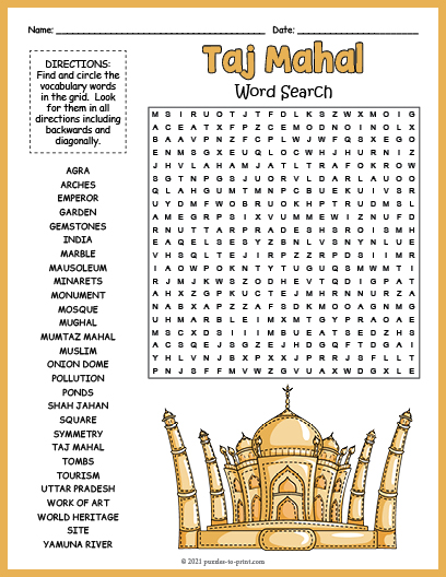 landmarks and monuments puzzle worksheet activities