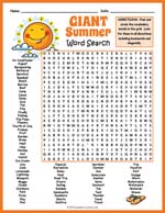 Giant Summer Word Search on Made Pay Teachers